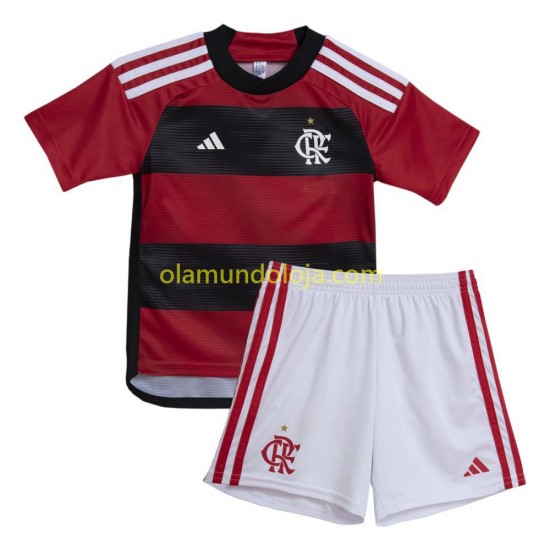Camisola CR Flamengo Criança Equipamento Primeiro 2023-2024 Manga Curta